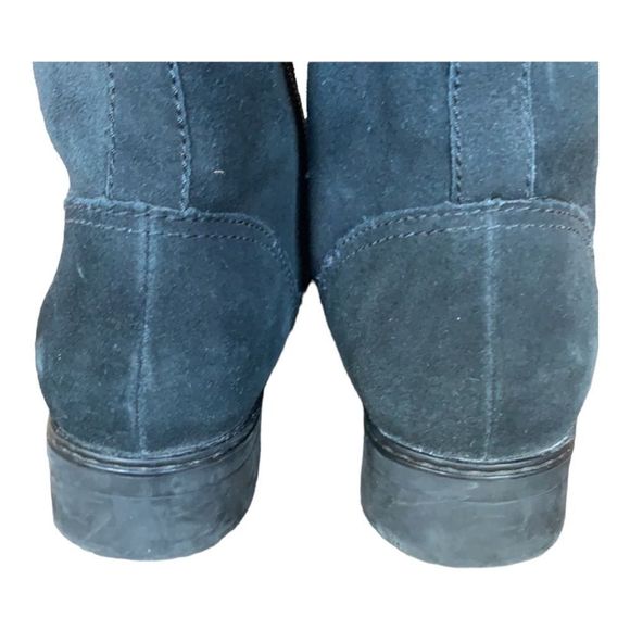 Clarks | Black Suede & Gray Wool Merrian Noble Lace Up Side Zio Riding Boot 7.5 - Picture 7 of 9